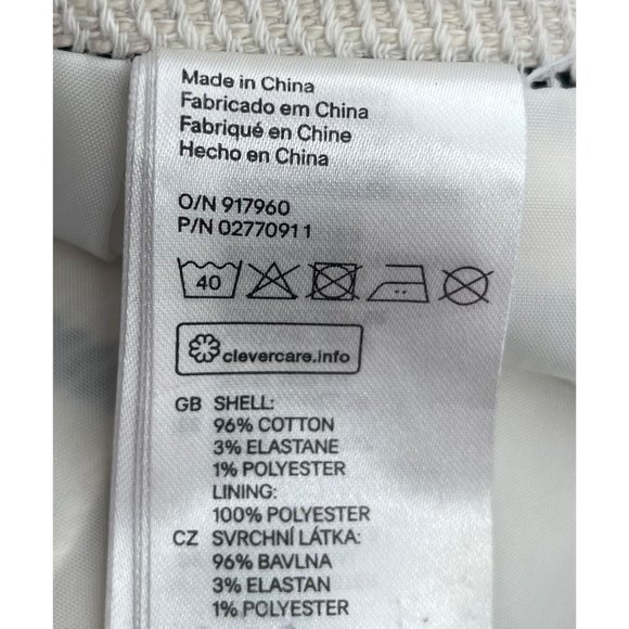 H&M Women's Size 10 Cream/White/Black Tweed Striped Summer Mini Skirt - Picture 4 of 6